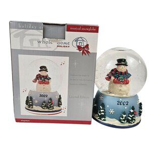Sears Whole Home Holiday Snowman Musical Snow Globe Christmas Decor 2002